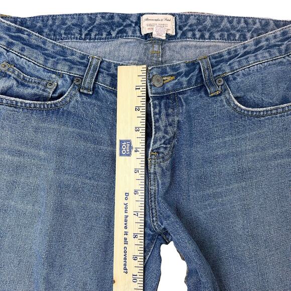 Vintage Y2K Abercrombie & Fitch Flare Jeans Womens 8 Mid Rise Capsule Staple - Picture 5 of 7